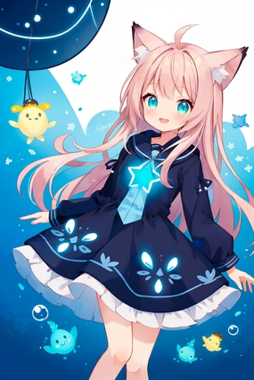 可爱猫女动漫插画图片